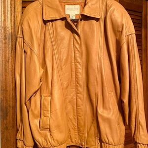 Nordstrom Vintage Women's Camel Leather Jacket